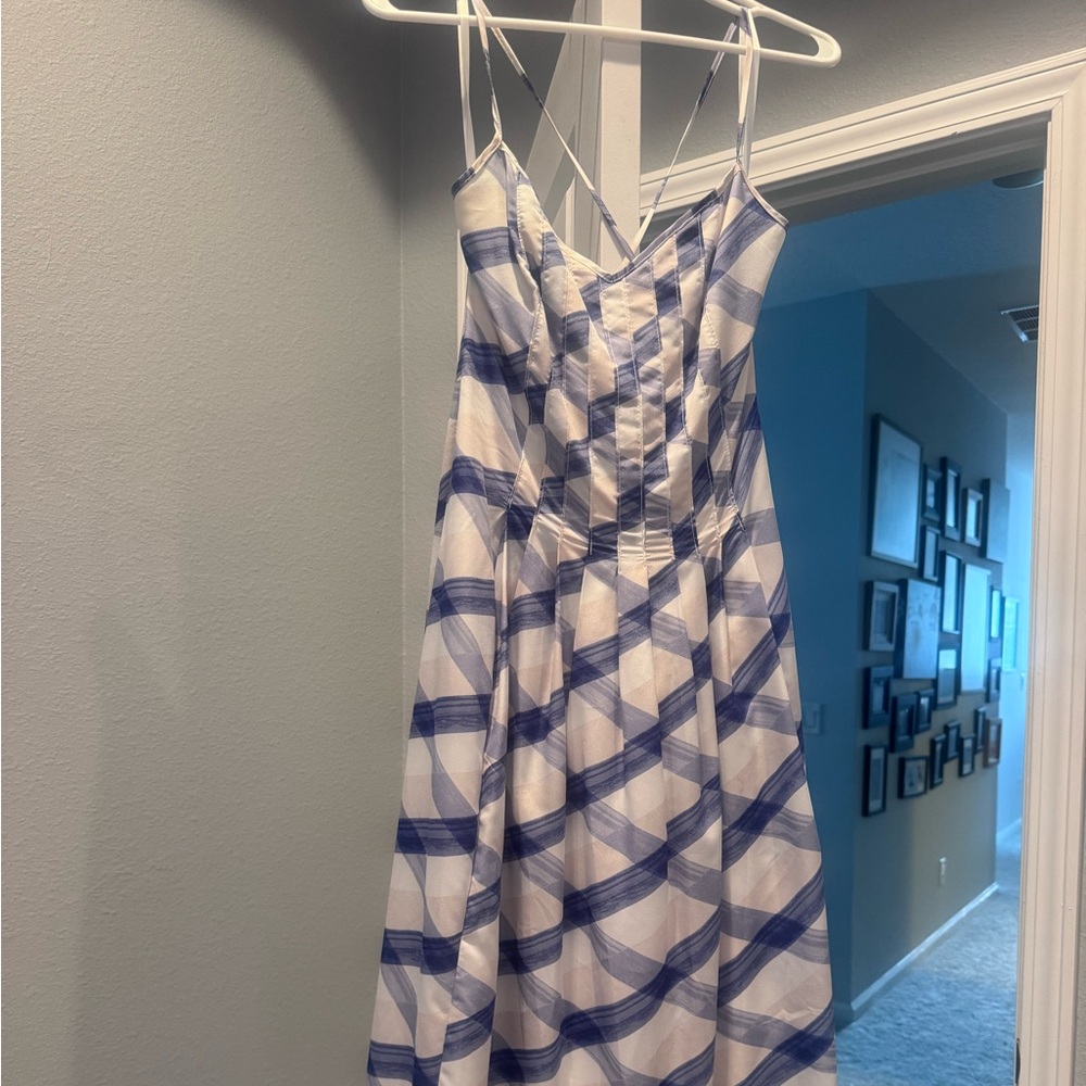 Banana Republic Purple and White Maxi Dress